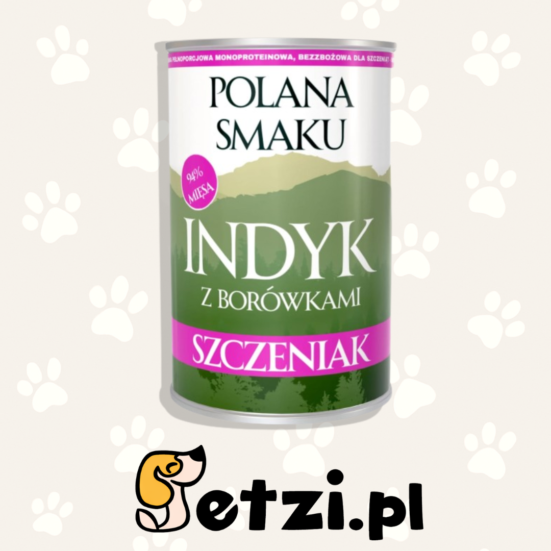 POLANA SMAKU JUNIOR MOKRA KARMA PIES INDYK Z BORÓWKAMI 400G
