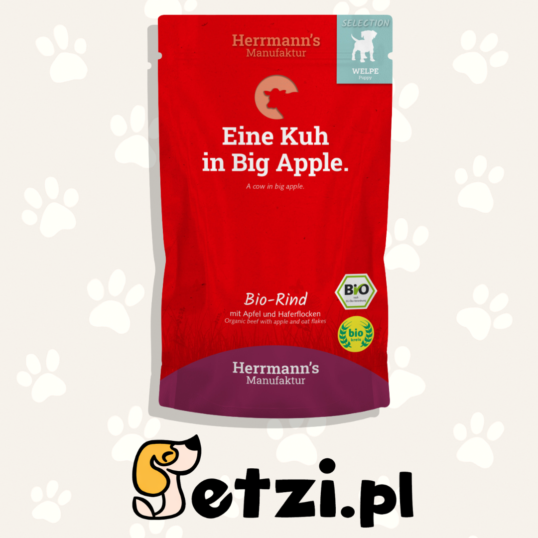 HERRMANNS MANUFAKTUR SELECTION PUPPY MOKRA KARMA PIES RIND WOŁOWINA 150G