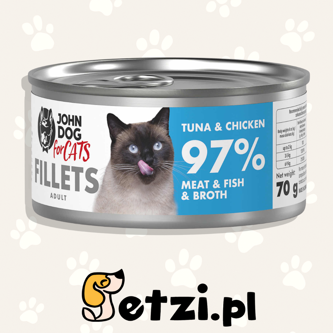 JOHN DOG MOKRA KARMA KOT FILETY TUŃCZYK I KURCZAK 70 G