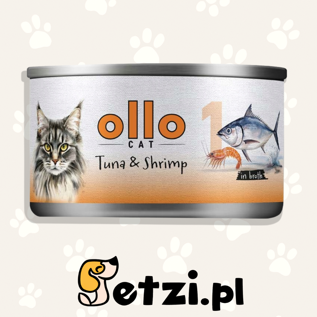 OLLO MOKRA KARMA KOT NR1 TUŃCZYK KREWETKI 70G