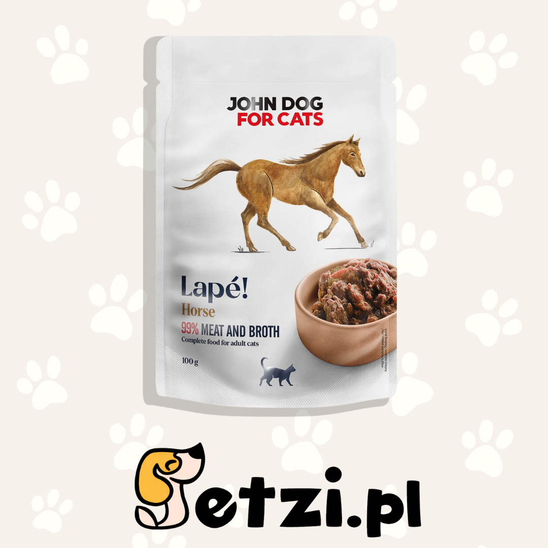 JOHN DOG FOR CATS LAPE MOKRA KARMA KOT KOŃ 100G