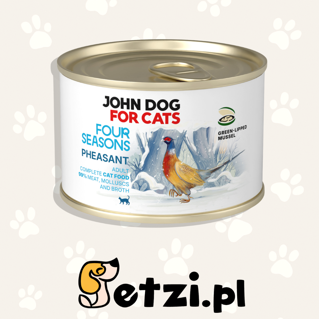 JOHN DOG FOR CATS FOUR SEASONS MOKRA KARMA KOT BAŻANT 185G