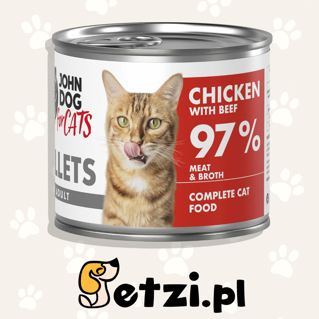 JOHN DOG MOKRA KARMA KOT FILETY KURCZAK Z WOŁOWINĄ 140 G