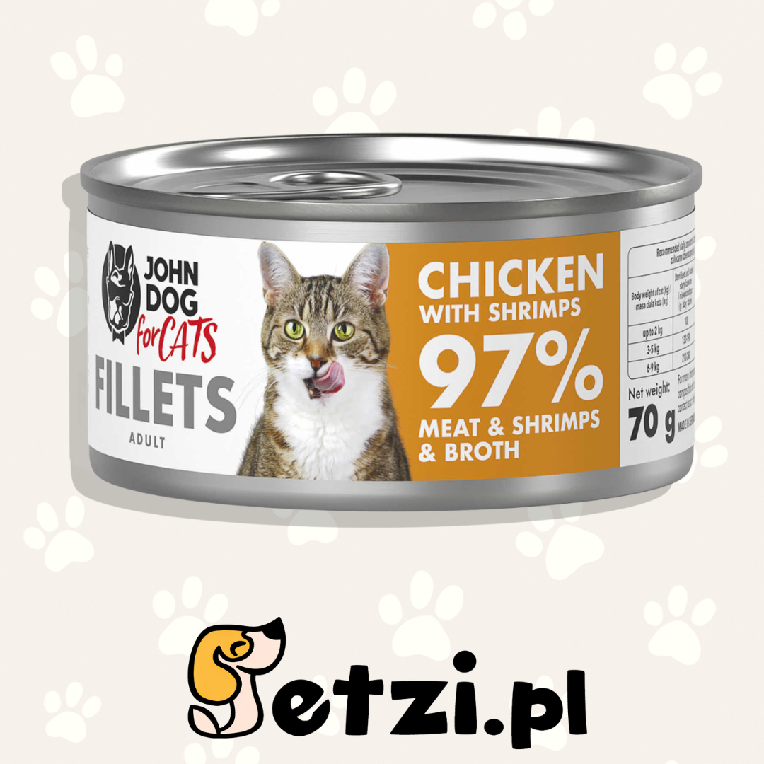 JOHN DOG MOKRA KARMA KOT FILETY KURCZAK Z KREWETKAMI 70 G