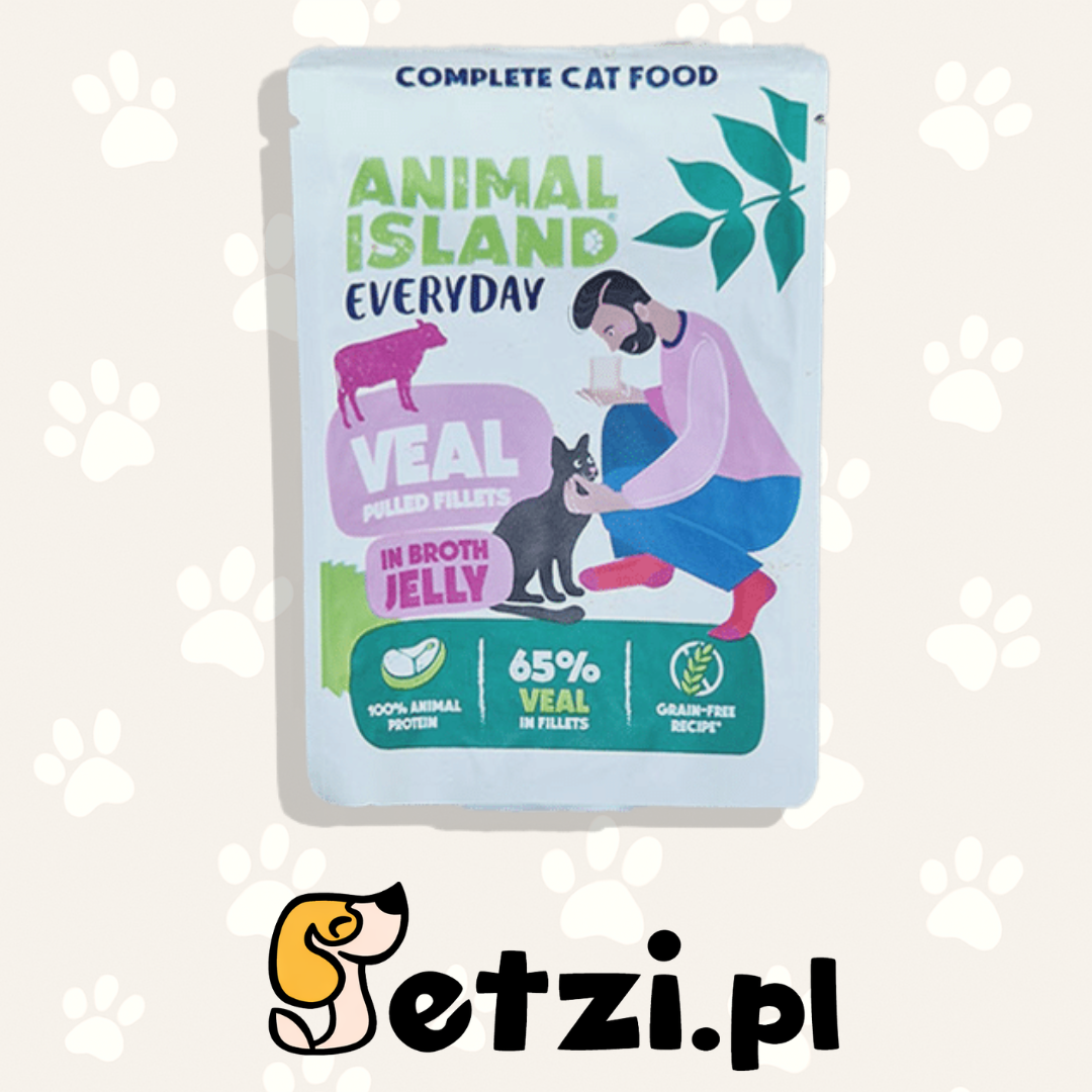 ANIMAL ISLAND MOKRA KARMA KOT EVERYDAY CIELĘCINA W GALARECIE 85G