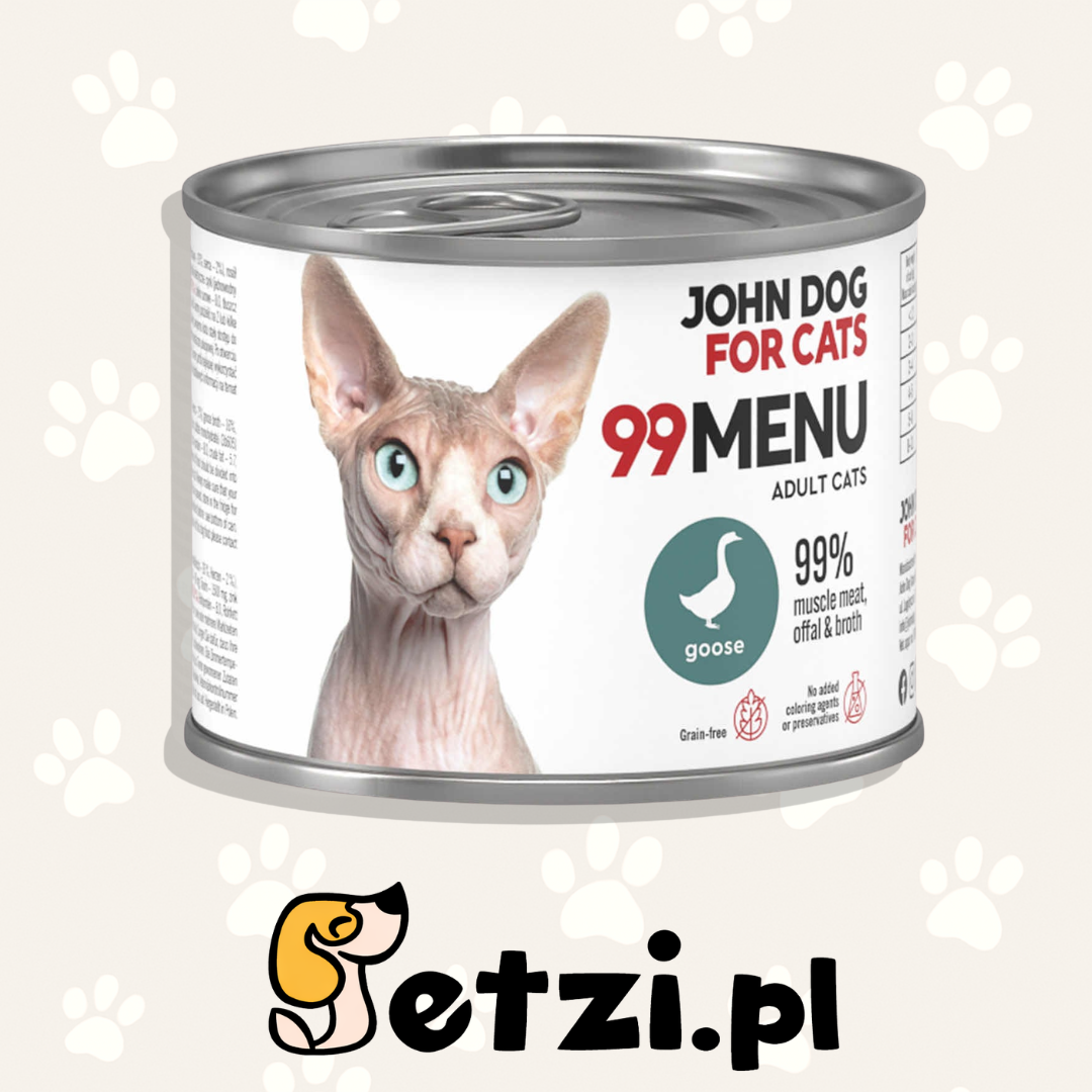 JOHN DOG 99MENU MOKRA KARMA KOT GĘŚ 200G