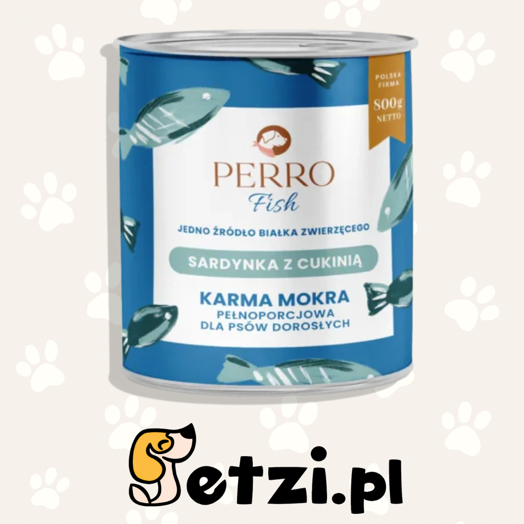 PERRO LIGHT MOKRA KARMA PIES FISH SARDYNKA Z CUKINIĄ 800G