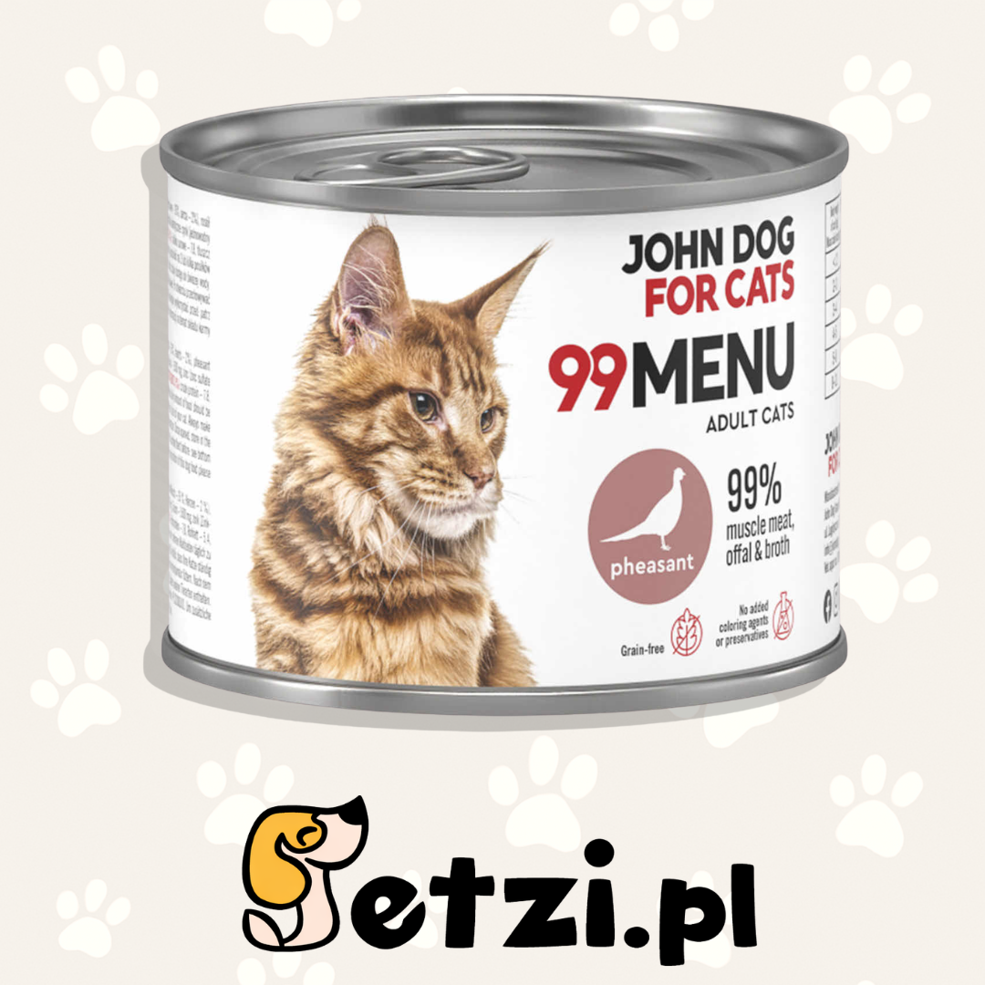 JOHN DOG 99MENU MOKRA KARMA KOT BAŻANT 200G