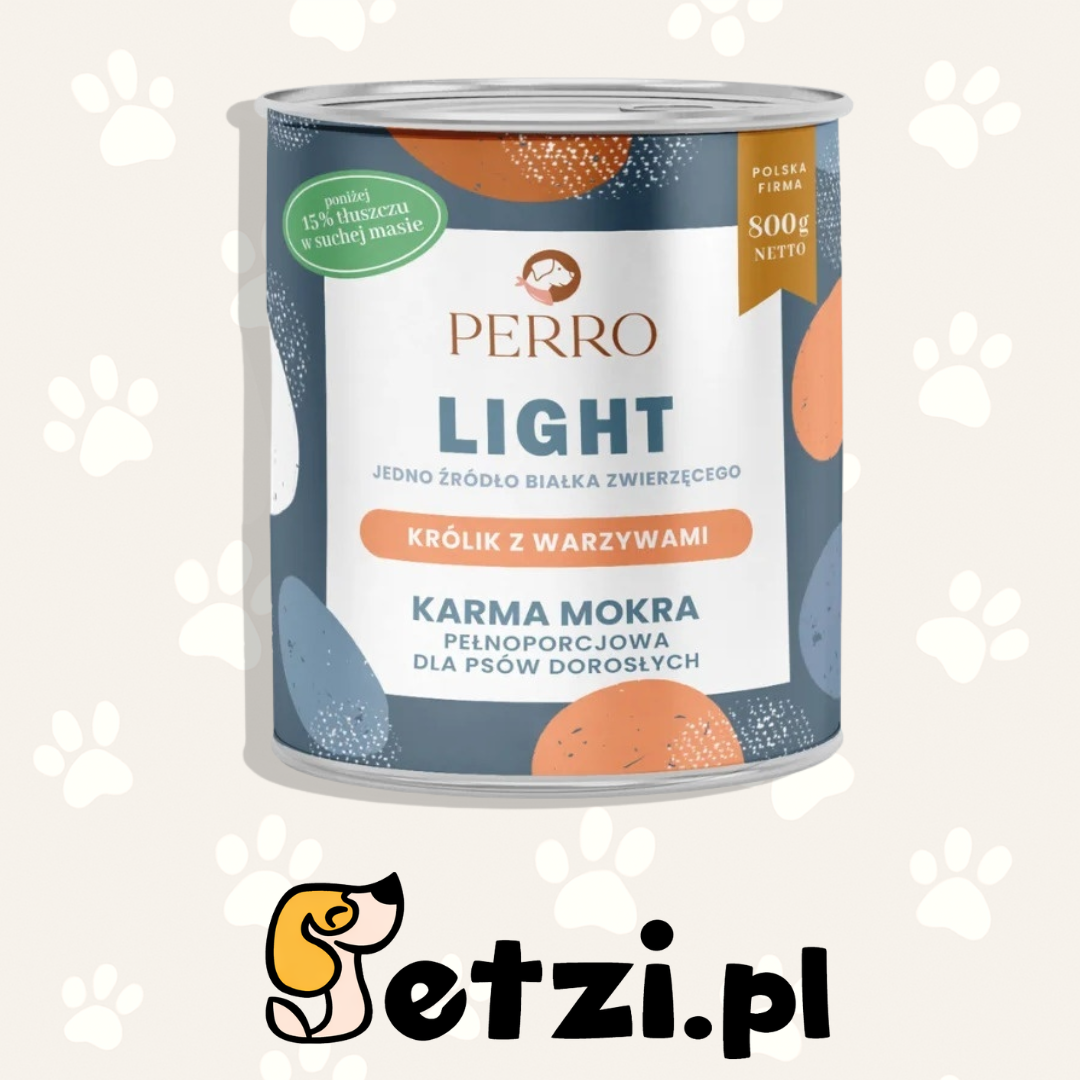 PERRO LIGHT MOKRA KARMA PIES KRÓLIK Z WARZYWAMI 800G