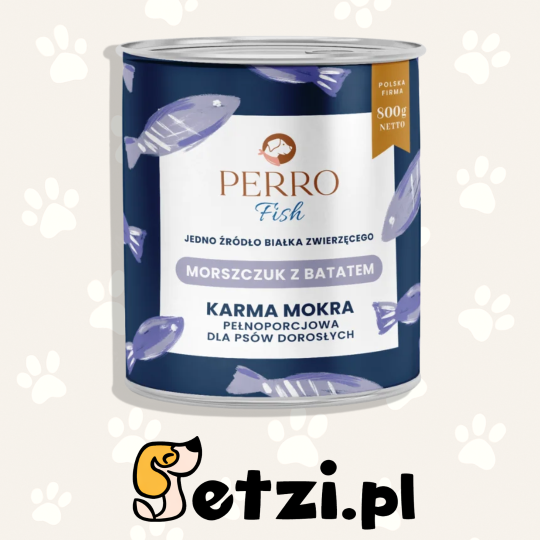 PERRO LIGHT MOKRA KARMA PIES FISH MORSZCZUK Z BATATEM 800G