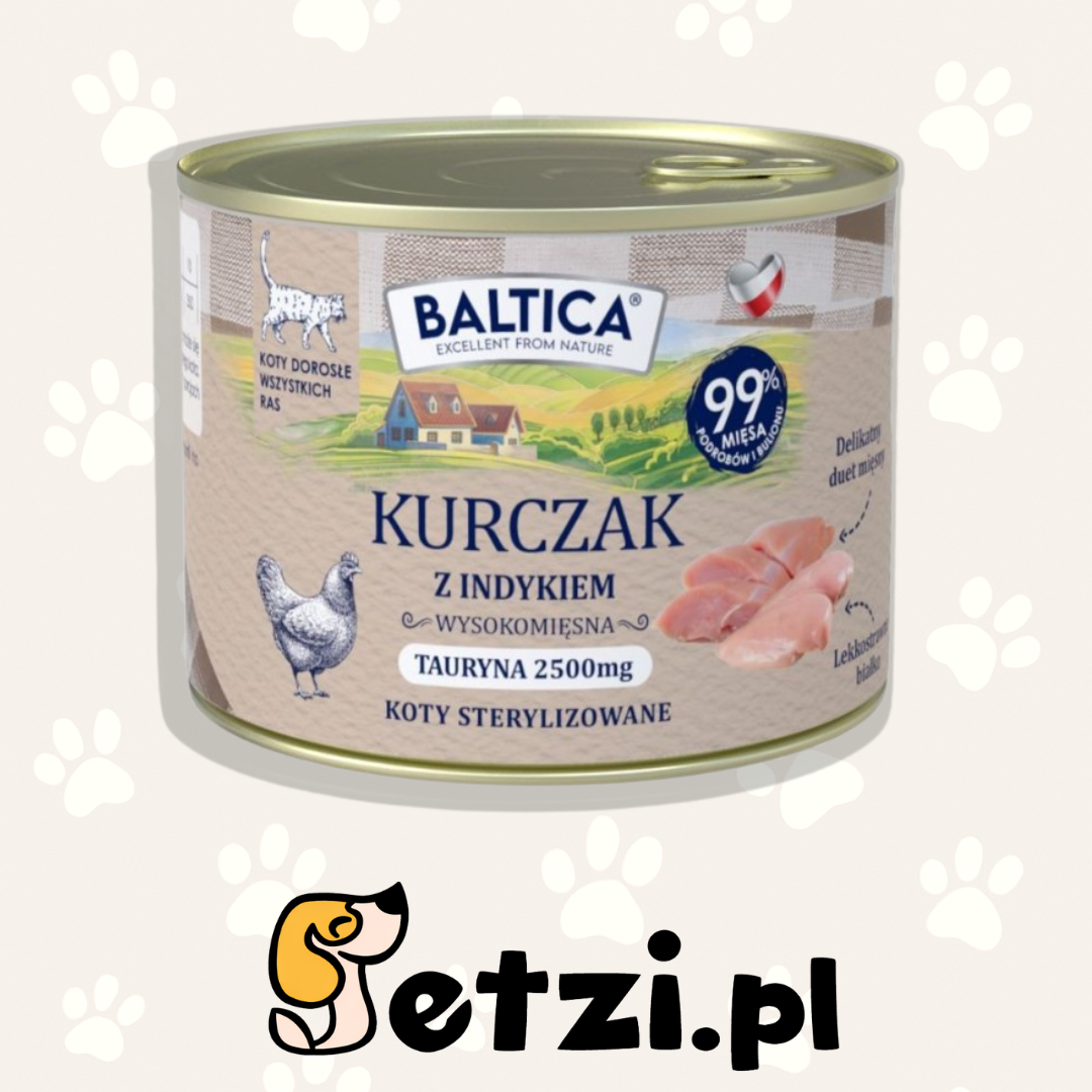 BALTICA KARMA MOKRA KOT DOROSŁY KURCZAK Z INDYKIEM 185G