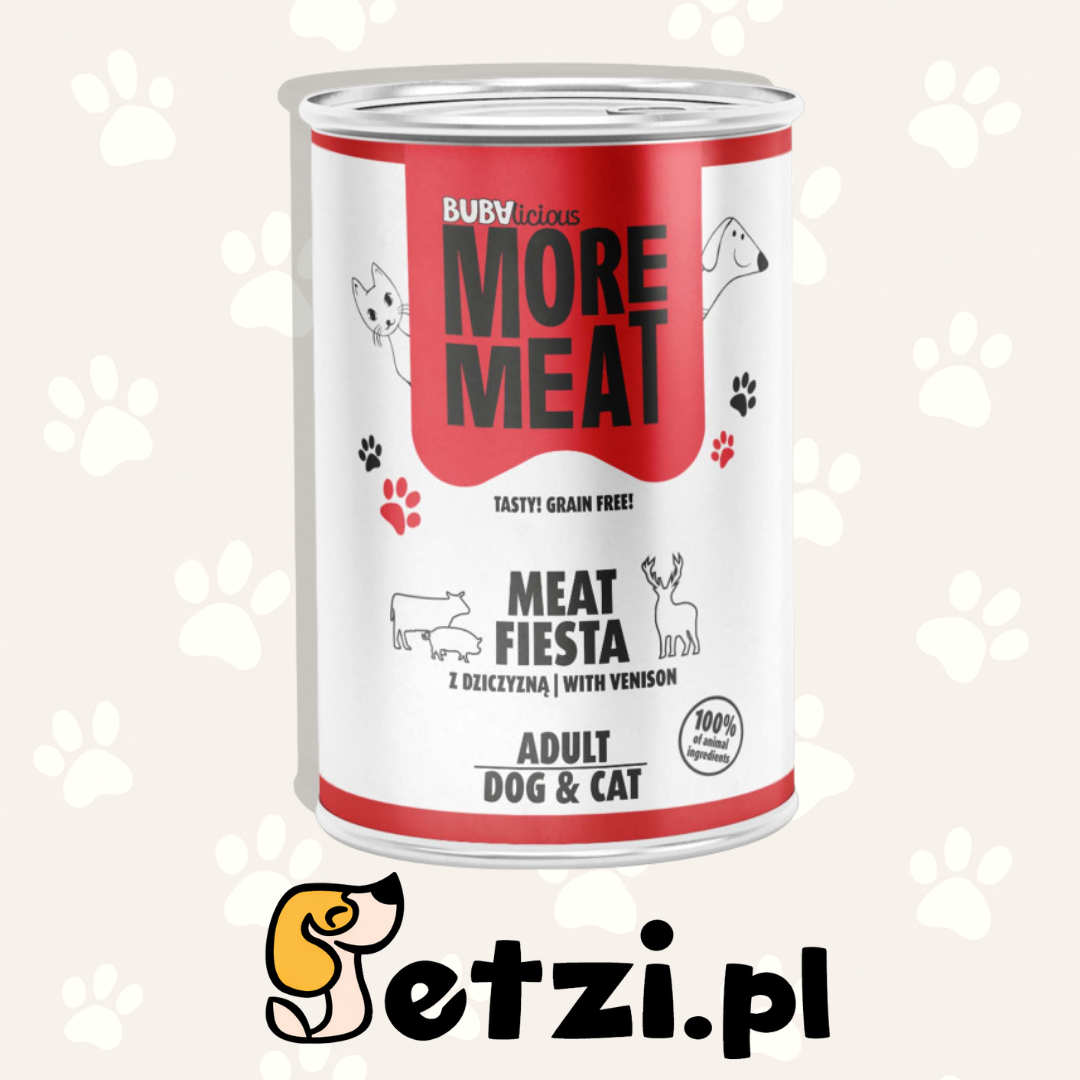BUBA BUBALICIOUS MEAT FIESTA MOKRA KARMA DLA PSA Z DZICZYZNĄ 400G