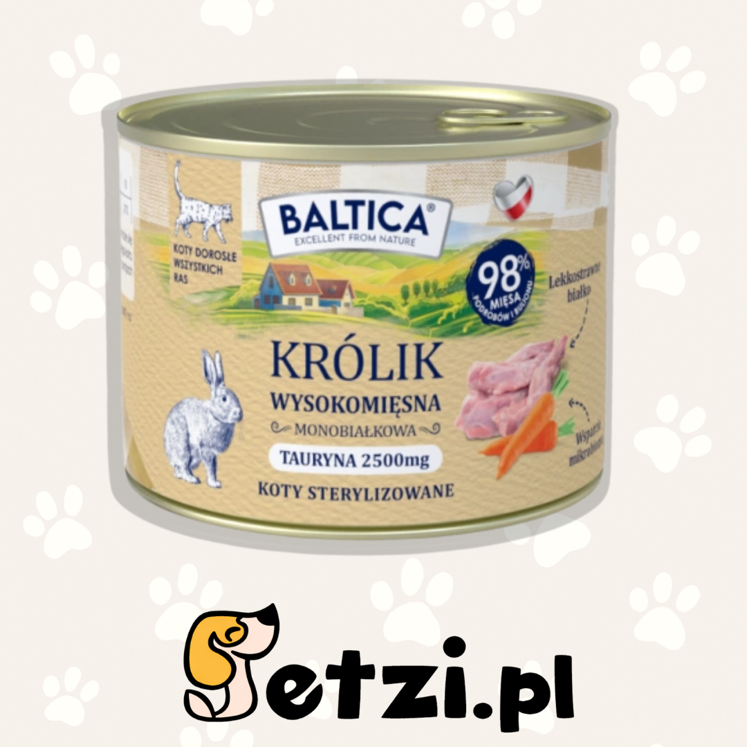 BALTICA KARMA MOKRA KOT DOROSŁY KRÓLIK 185G