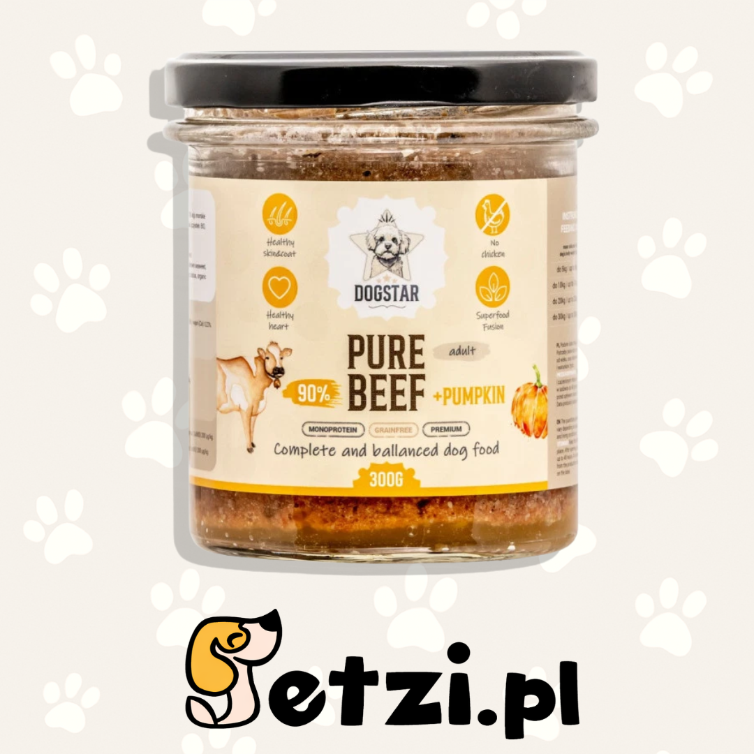 DOGSTAR PURE MOKRA KARMA PIES WOŁOWINA Z CUKINIĄ 300G