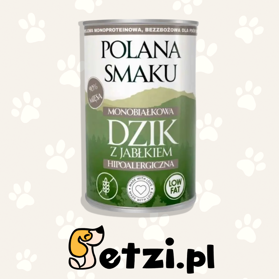 POLANA SMAKU MOKRA KARMA PIES DZIK Z JABŁKIEM 400G