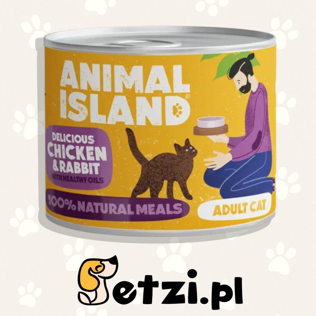 ANIMAL ISLAND MOKRA KARMA KOT KURCZAK KRÓLIK 200G