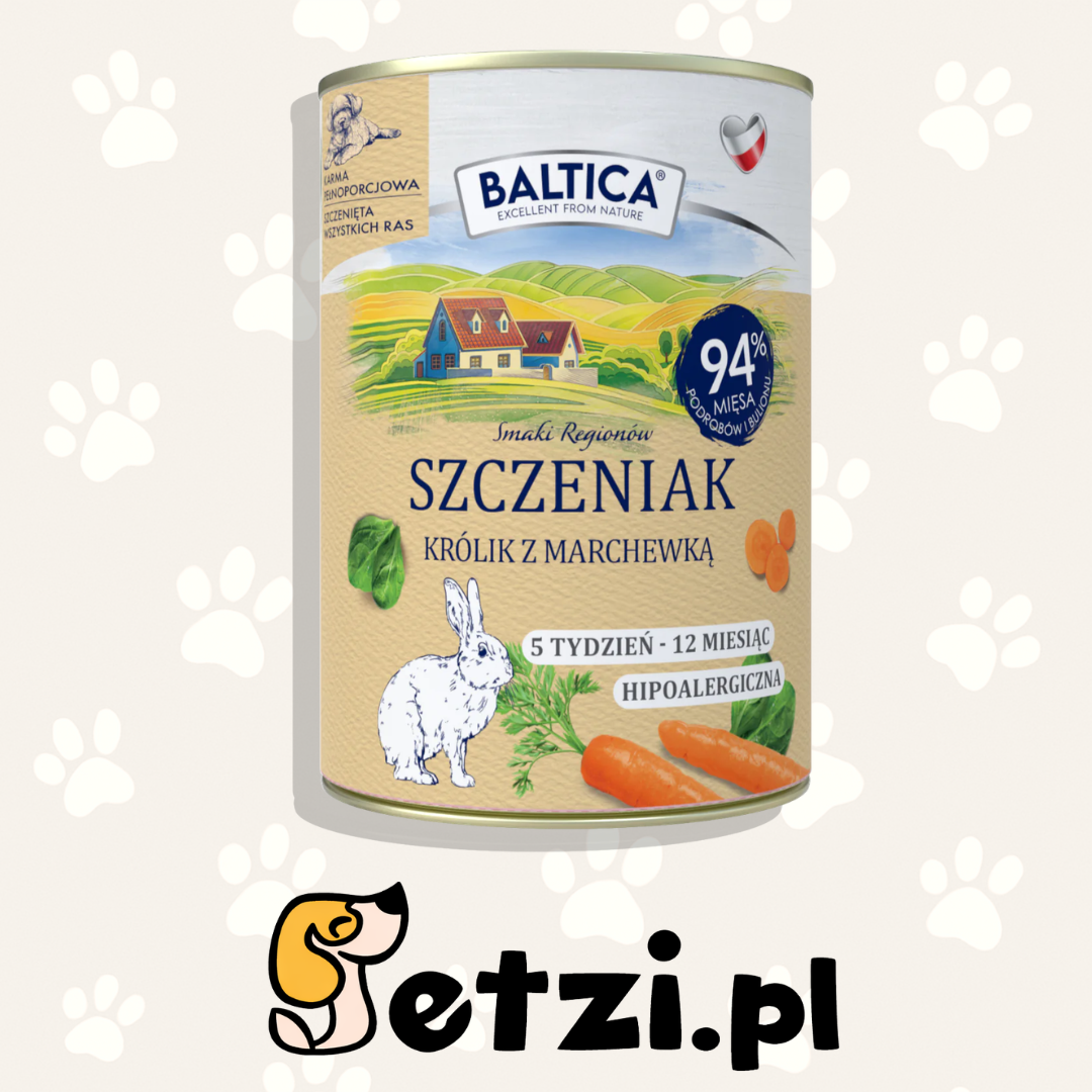 BALTICA SMAKI REGIONÓW JUNIOR MOKRA KARMA PIES KRÓLIK Z MARCHEWKĄ 400G