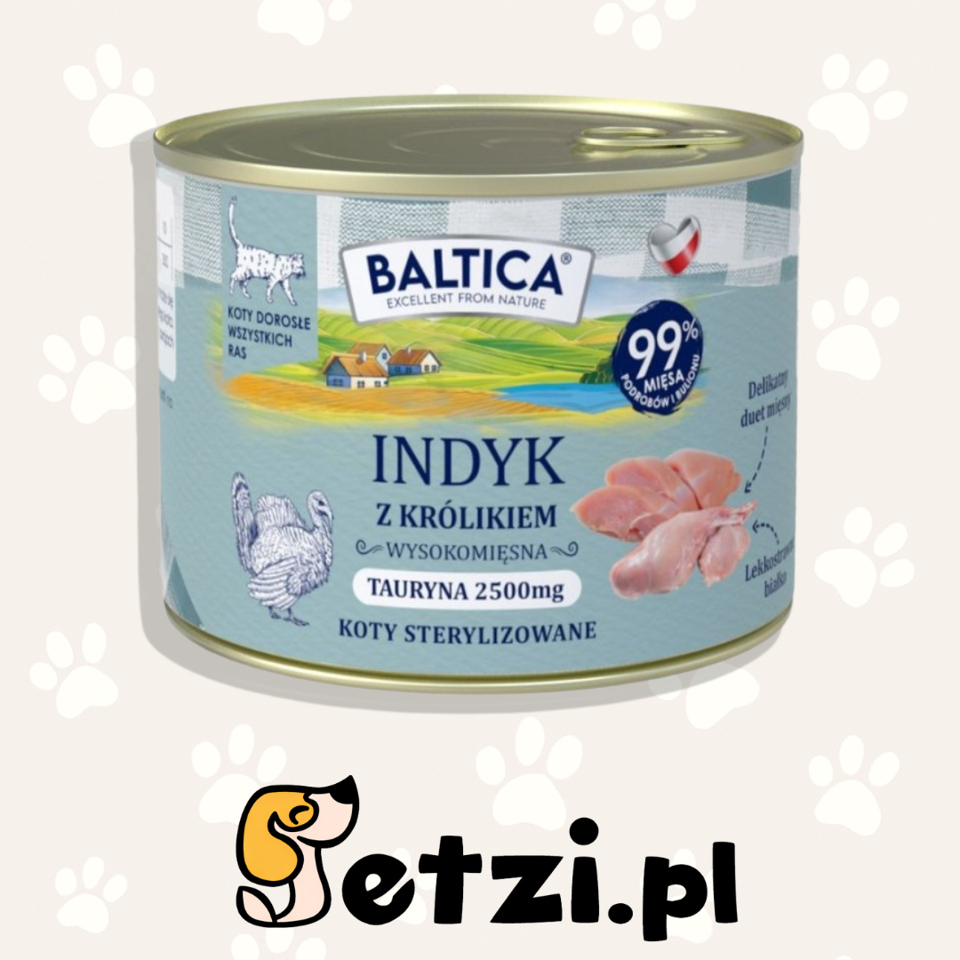 BALTICA KARMA MOKRA KOT DOROSŁY INDYK Z KRÓLIKIEM 185G