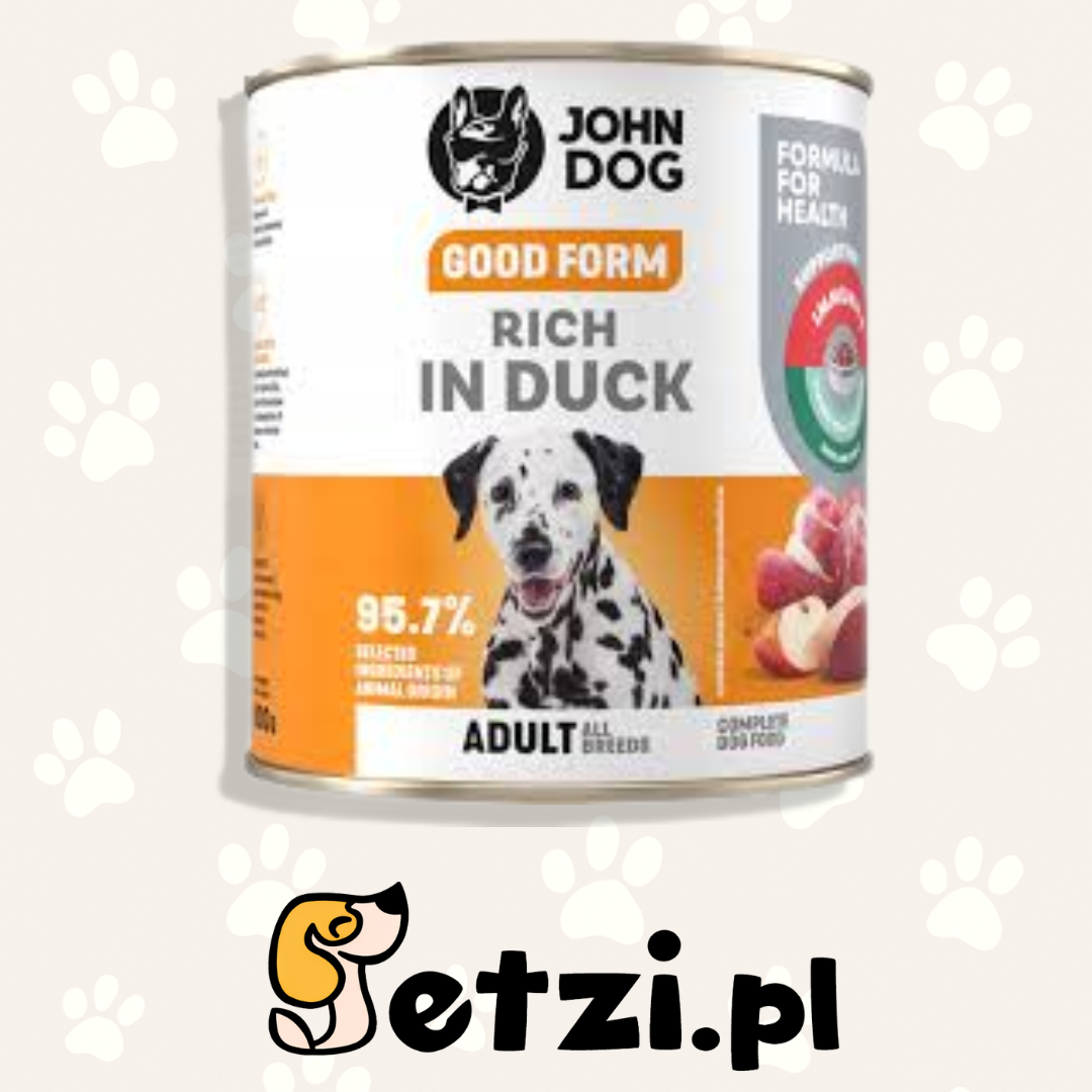 JOHN DOG GOOD FORM MOKRA KARMA PIES BOGATA W KACZKĘ 800G