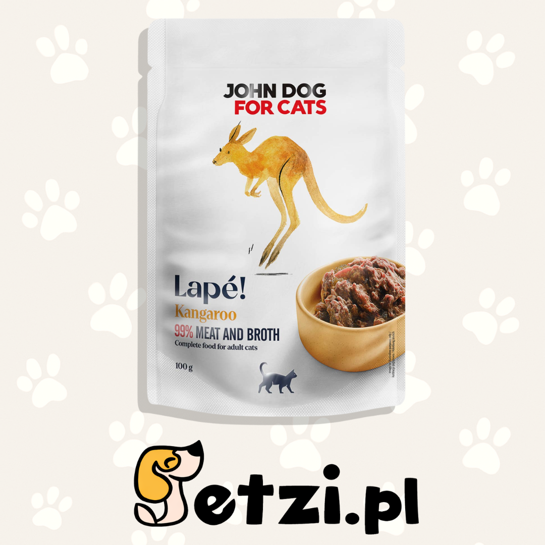 JOHN DOG FOR CATS LAPE MOKRA KARMA KOT KANGUR 100G