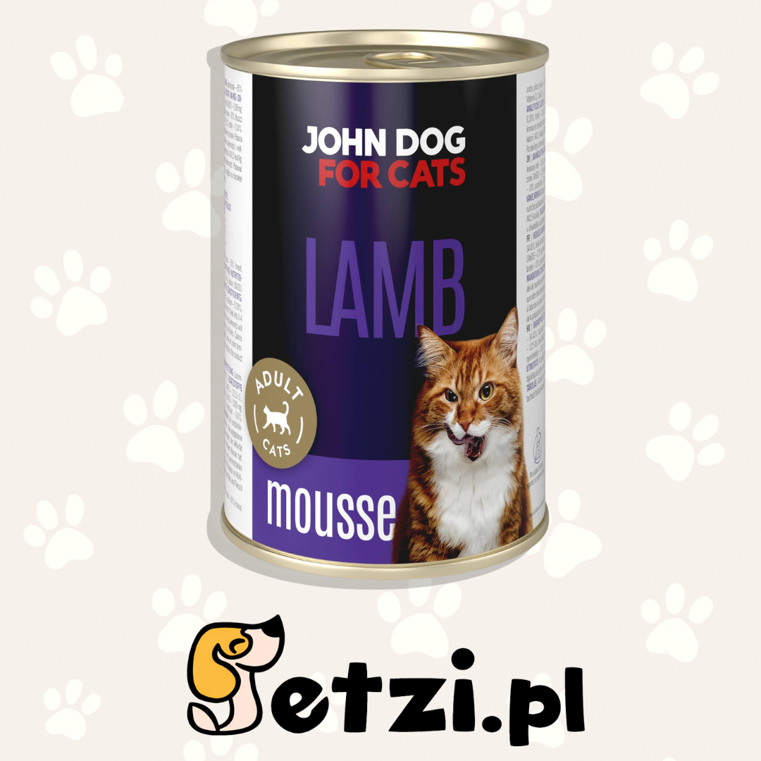 JOHN DOG FOR CATS MOUSSE MOKRA KARMA KOT JAGNIĘCINA 400G