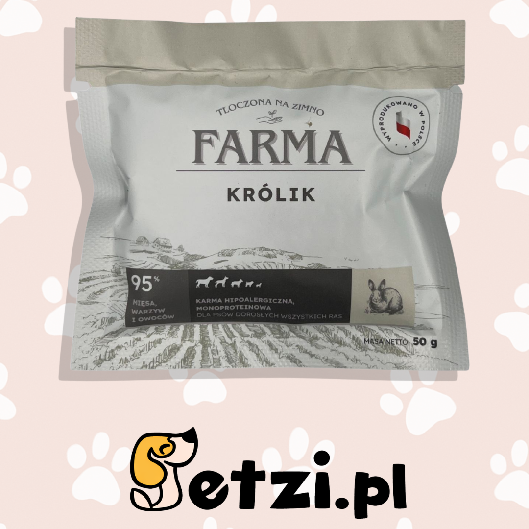 FARMA SUCHA KARMA PIES KRÓLIK TŁOCZONA NA ZIMNO 50G