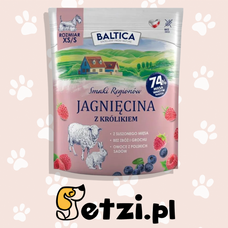 BALTICA SMAKI REGIONÓW SUCHA KARMA PIES JAGNIĘCINA Z KRÓLIKIEM XS/S 1KG