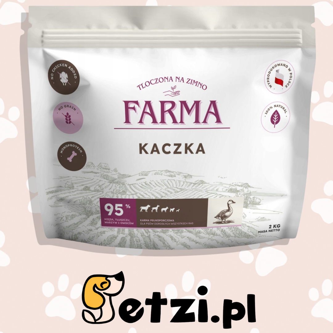 FARMA SUCHA KARMA PIES KACZKA TŁOCZONA NA ZIMNO 2KG