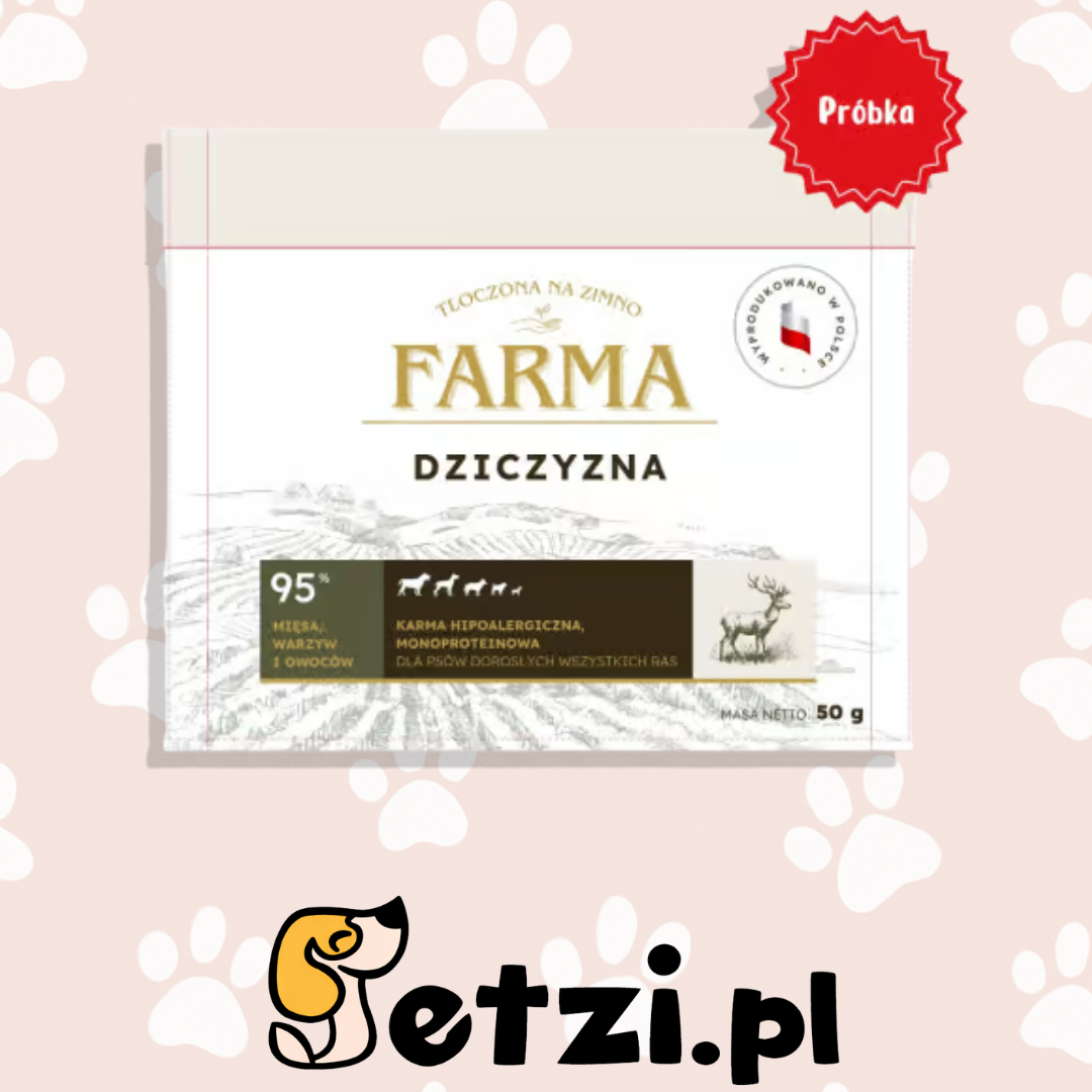 FARMA SUCHA KARMA PIES DZICZYZNA TŁOCZONA NA ZIMNO 50G