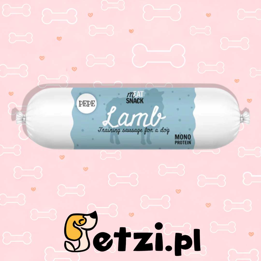 PAKA ZWIERZAKA PEPE PRZYSMAKI DLA PSA KIEŁBASKA Z JAGNIĘCINY 200G