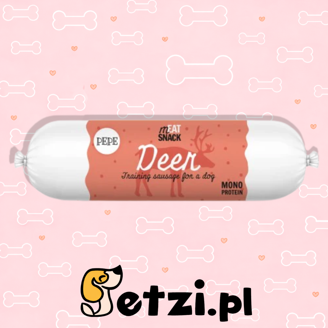PAKA ZWIERZAKA PEPE PRZYSMAKI DLA PSA KIEŁBASKA Z JELENIA 200G