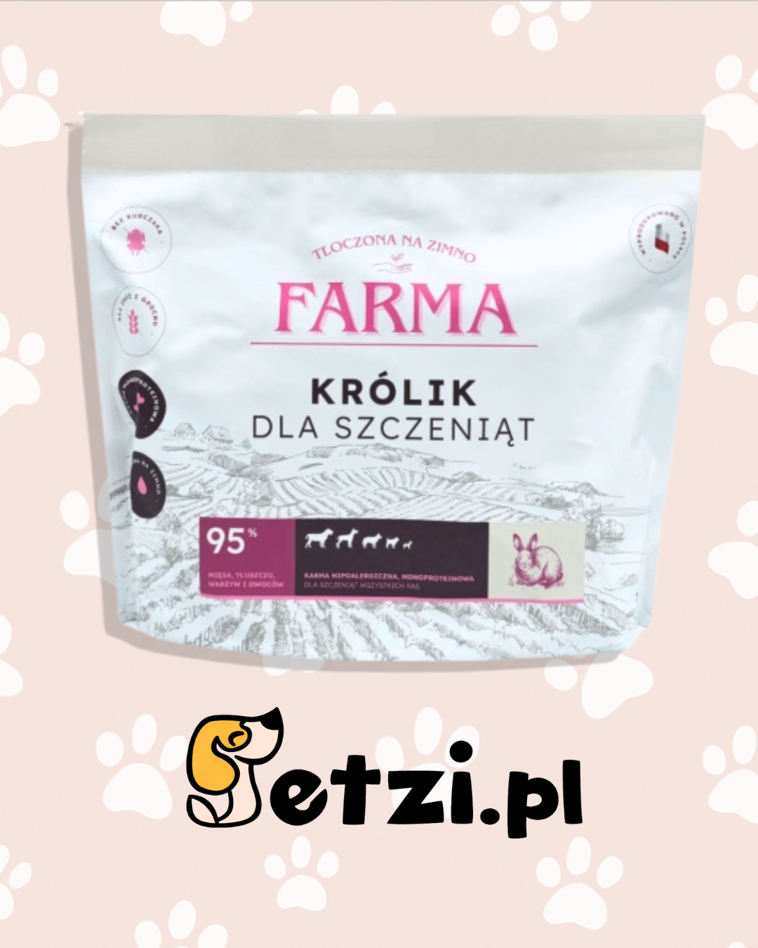 FARMA JUNIOR SUCHA KARMA PIES KRÓLIK TŁOCZONA NA ZIMNO 2KG