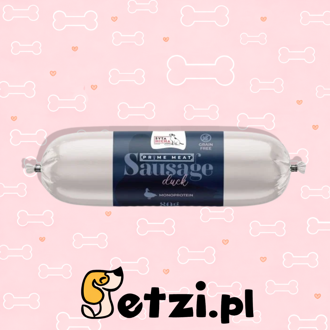 SYTA MICHA PRIME MEAT PRZYSMAKI DLA PSA KIEŁBASKA KACZKA 80G