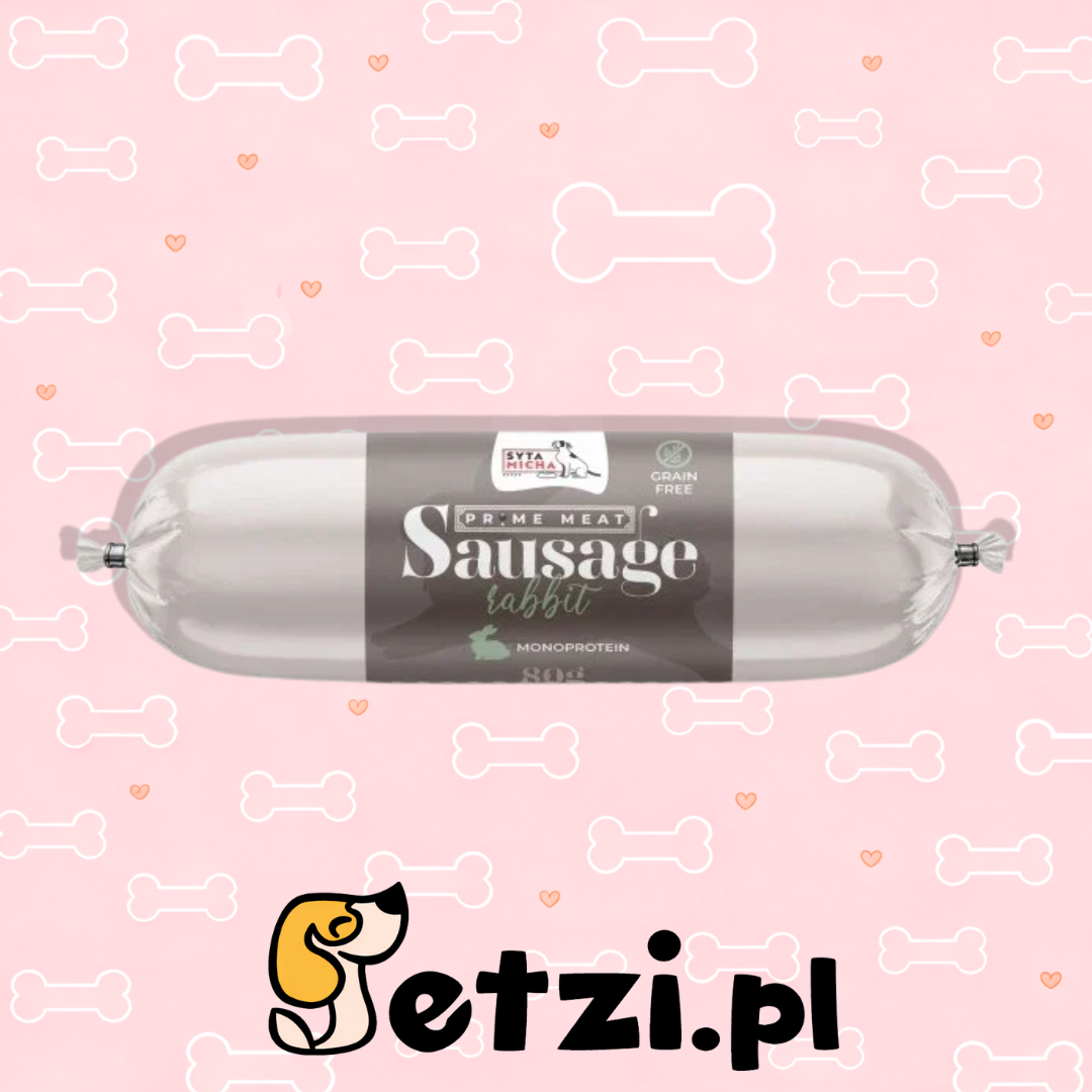 SYTA MICHA PRIME MEAT PRZYSMAKI DLA PSA KIEŁBASKA KRÓLIK 80G