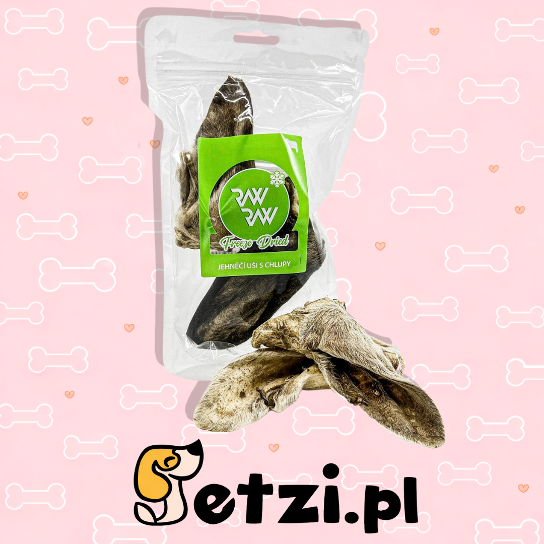 RAW RAW LIOFILIZOWANE UCHO JAGNIĘCE Z SIERŚCIĄ 2 SZT.