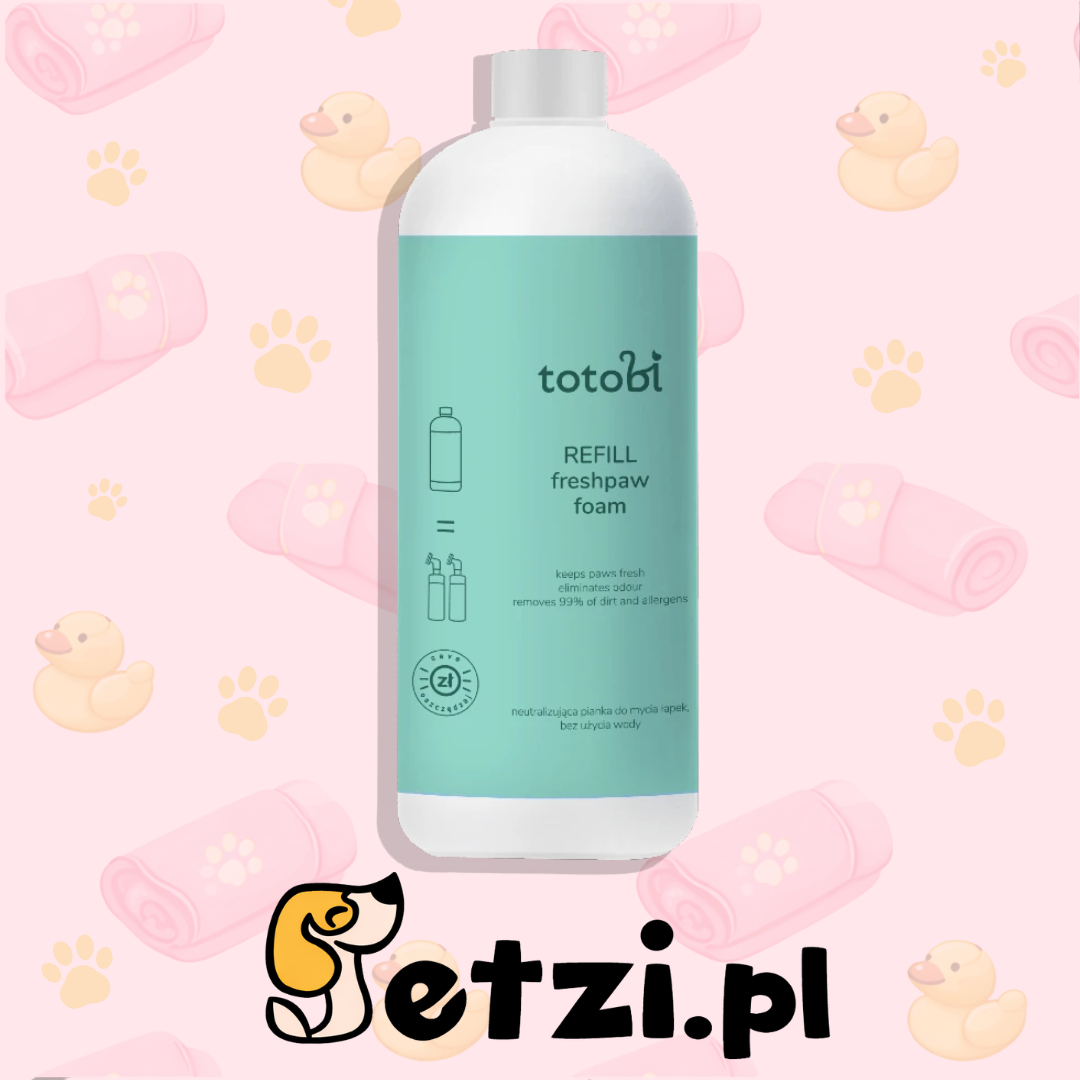 TOTOBI REFILL FRESHPAW NEUTRALIZUJĄCA PIANKA DO MYCIA ŁAPEK BEZ UŻYCIA WODY 500ML