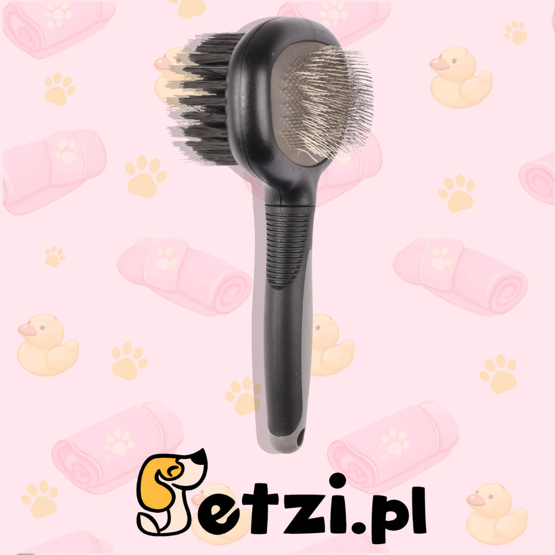 FLAMINGO BRISTLE & SLICKER BRUSH 2IN 1 L COMFORT