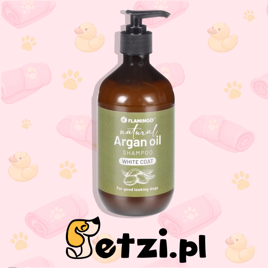 FLAMINGO SHAMPOO NATURAL ARGAN OIL FOR A WHITE COAT 500 ML