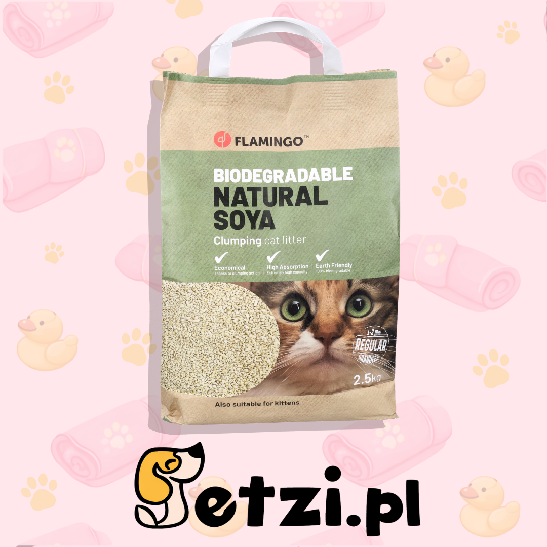 FLAMINGO CAT LITTER SOYA MEDIUM GRAINS CLUMPING 2,5KG