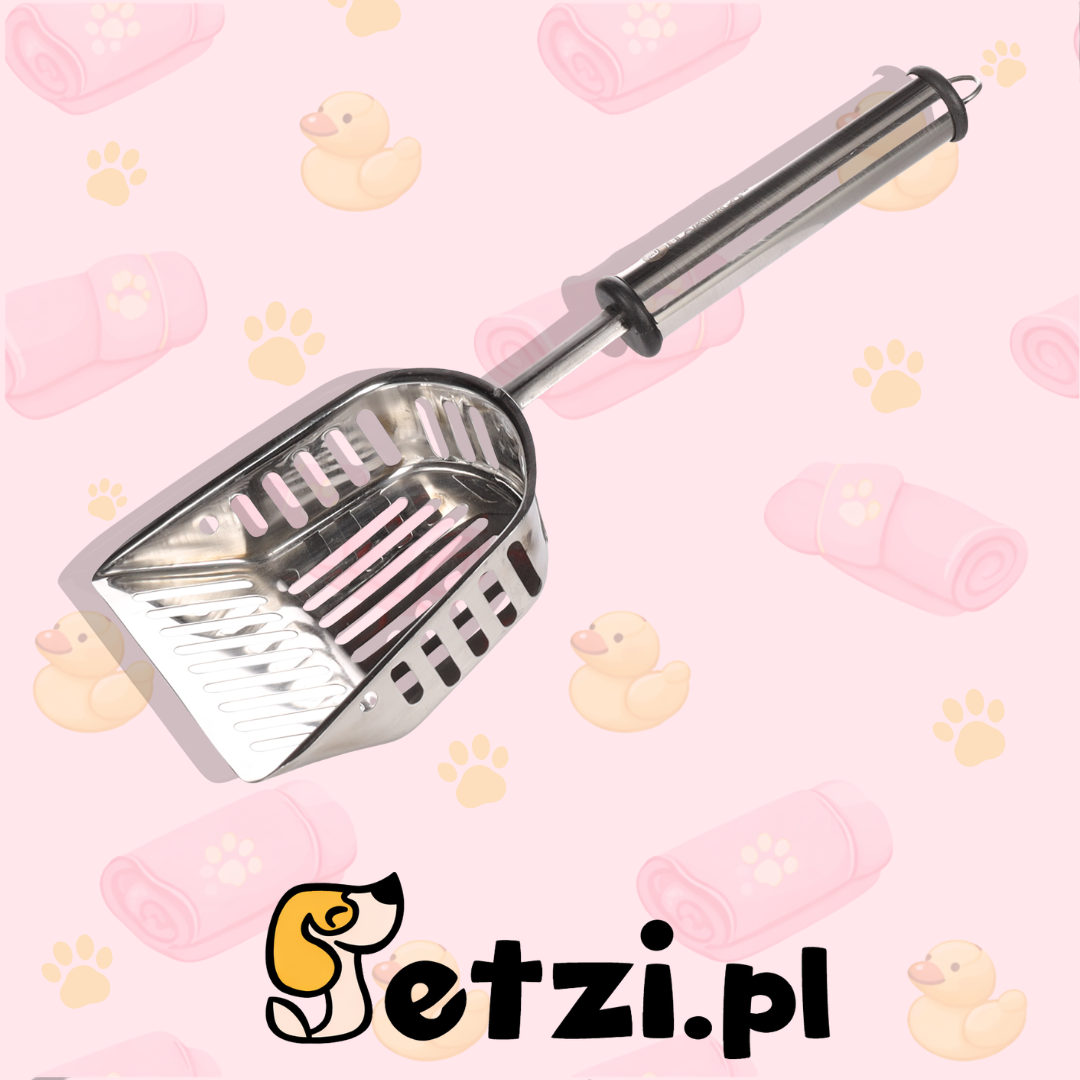 FLAMINGO CAT LITTER SCOOP IAN STAINLESS STEEL 31,5X14,2X4CM