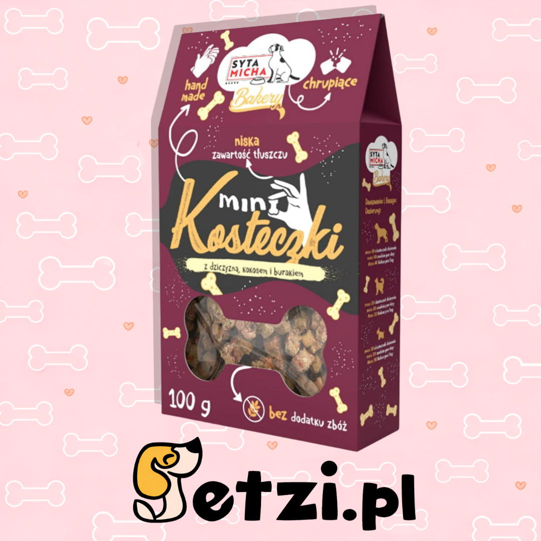 SYTA MICHA BAKERY PRZYSMAKI DLA PSA MINI KOSTKI Z DZICZYZNY 100G