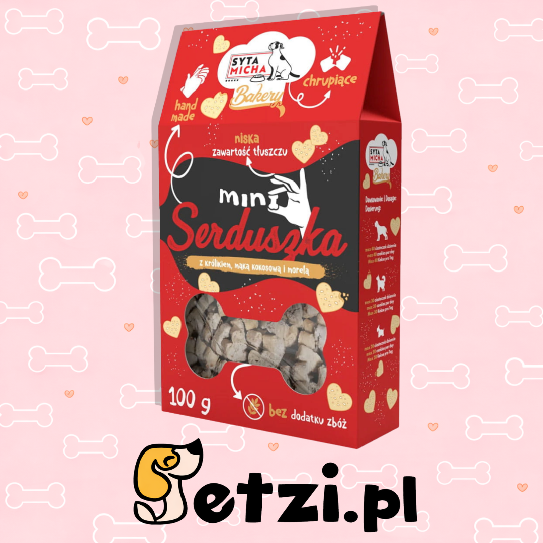 SYTA MICHA BAKERY PRZYSMAKI DLA PSA MINI SERDUSZKA Z KRÓLIKIEM 100G