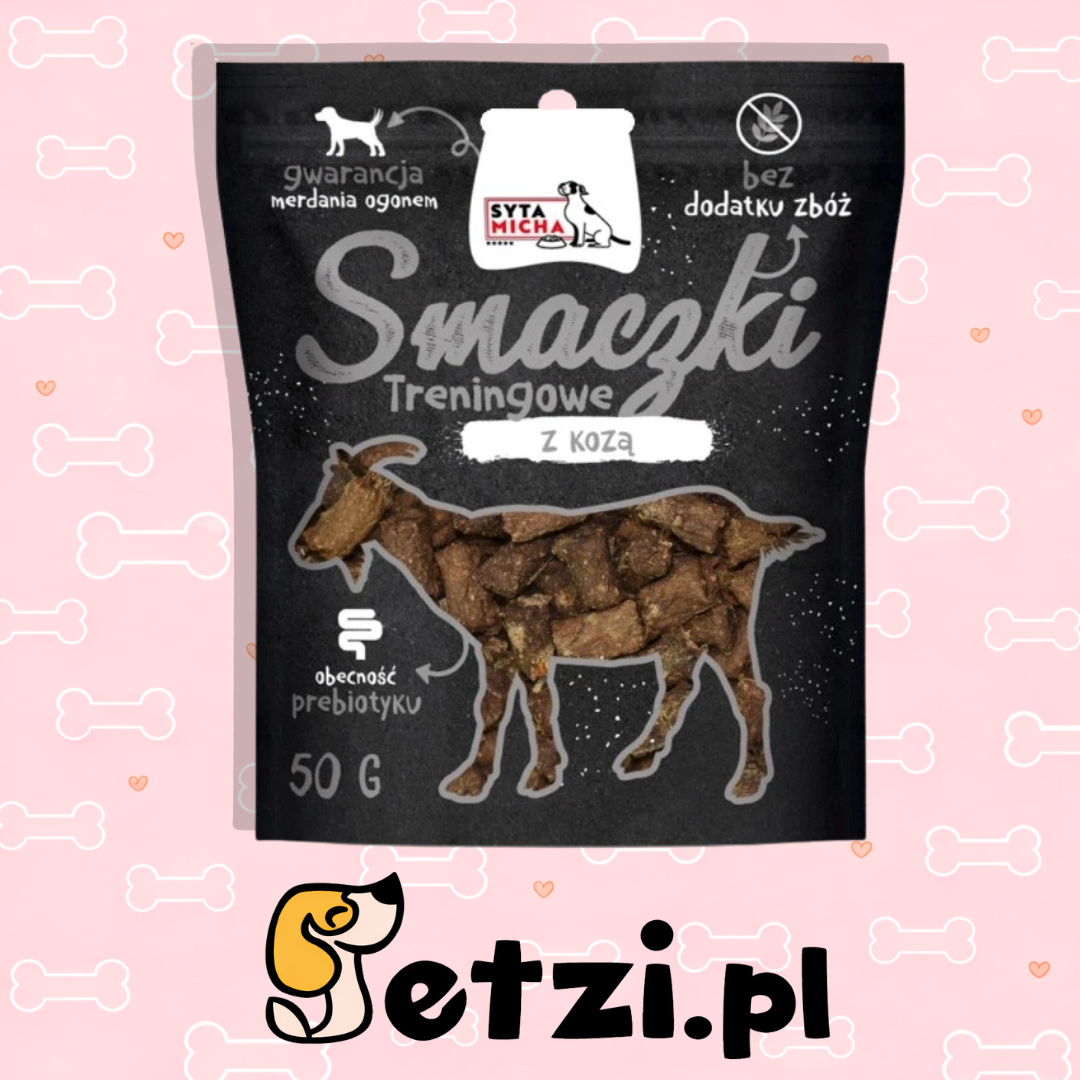 SYTA MICHA BLACK PRZYSMAKI DLA PSA SMACZKI TRENINGOWE Z KOZĄ 50G