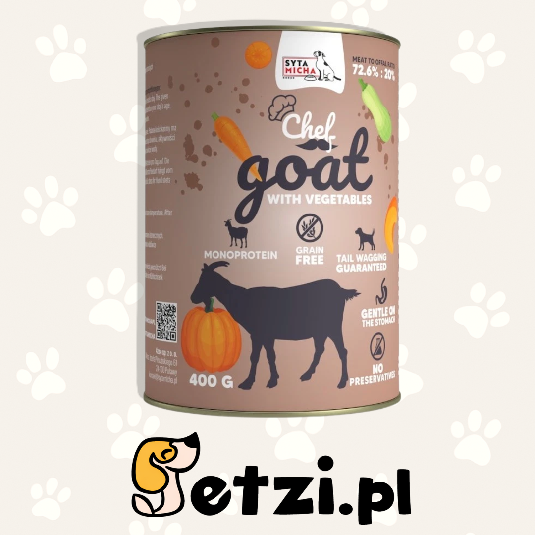 SYTA MICHA CHEF MOKRA KARMA DLA PSA KOZA Z WARZYWAMI 400G