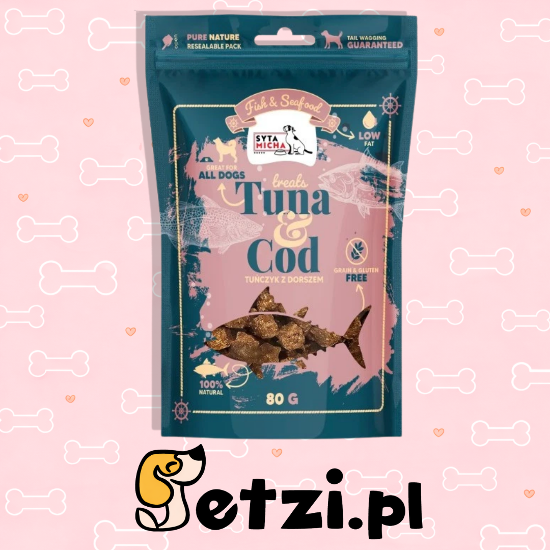 SYTA MICHA FISH & SEA FOOD PRZYSMAKI DLA PSA DORSZ Z TUŃCZYKIEM 80G