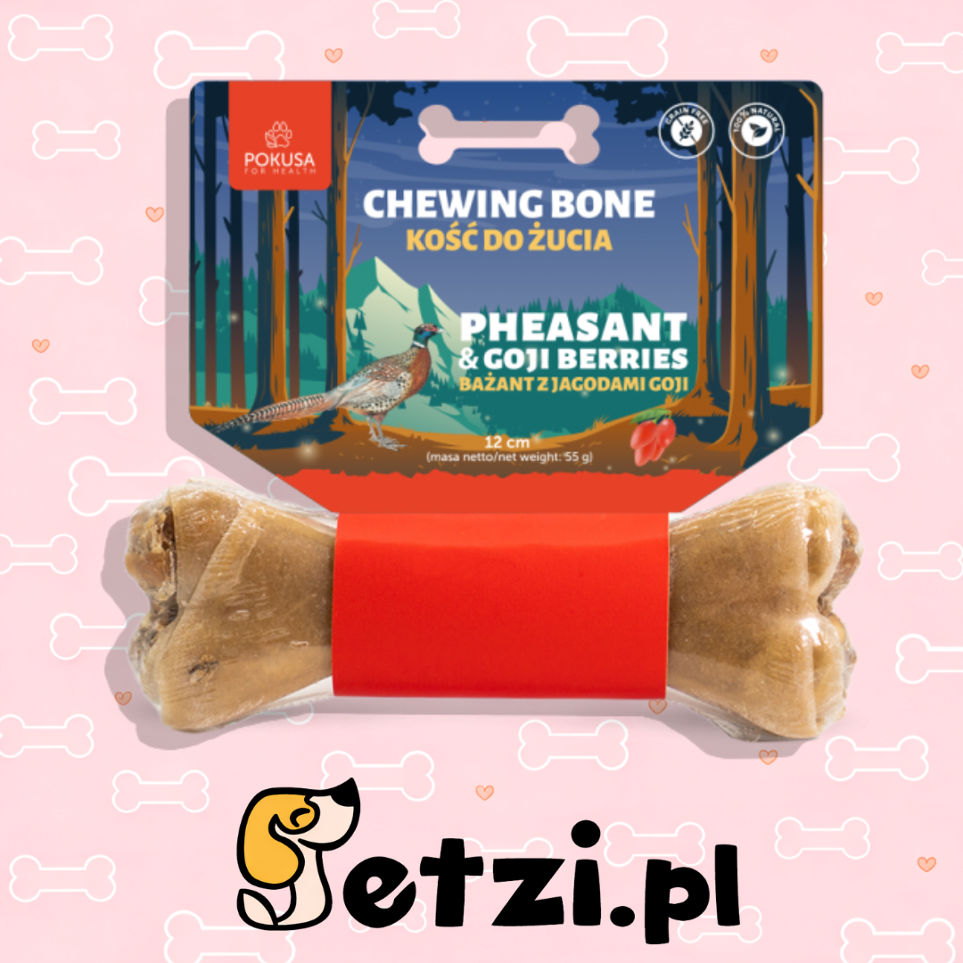 POKUSA FEEL THE WILD CHEWING BONE / KOŚĆ DO ŻUCIA DLA PSA BAŻANT & JAGODY GOJI 17CM