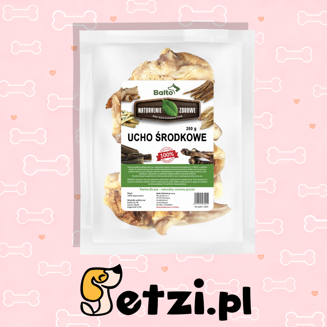 BALTO GRYZAK DLA PSA UCHO WIEPRZOWE ŚRODKOWE 250G