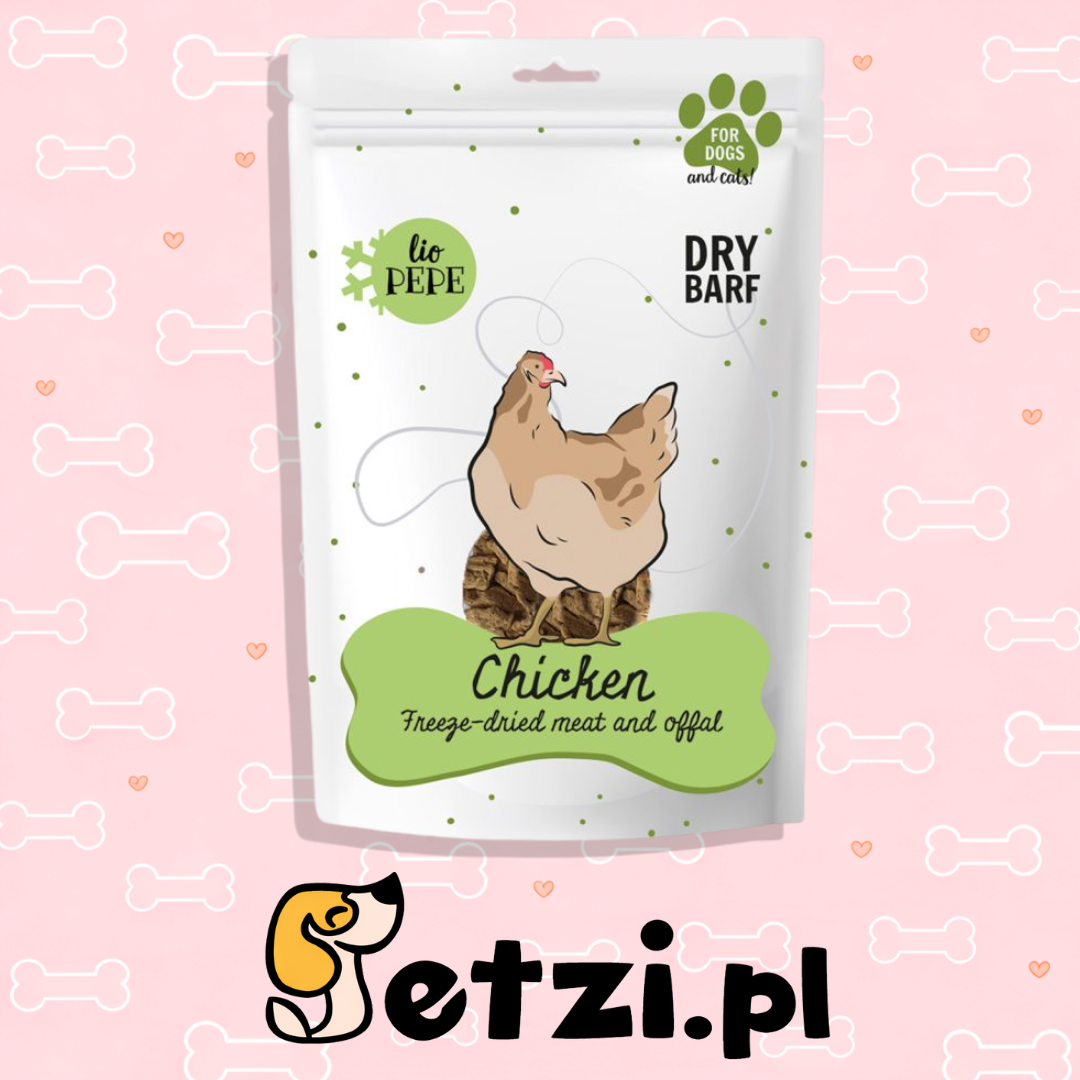 PAKA ZWIERZAKA PEPE PRZYSMAKI DLA PSA LIO KURCZAK (KURZE SERCA) 60G
