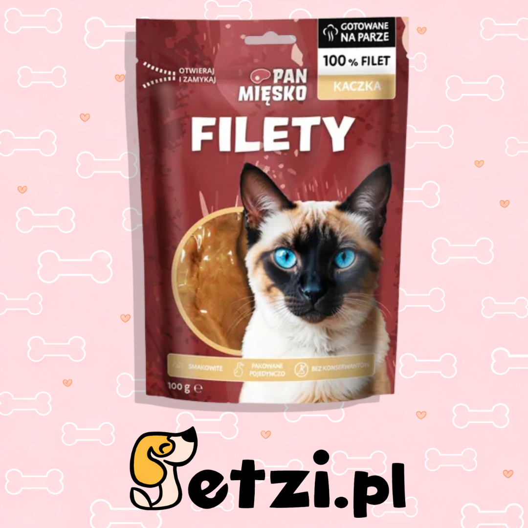 PAN MIĘSKO PRZYSMAKI DLA KOTA FILETY KACZKA 100G
