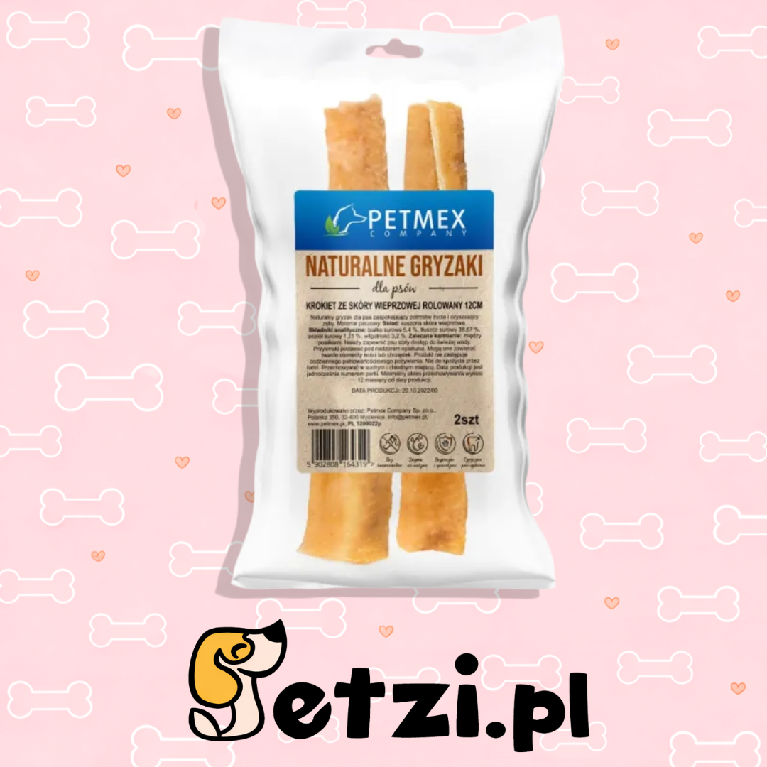 PETMEX KROKIET ZE SKÓRY WIEPRZOWEJ ROLOWANY 12CM 2SZT